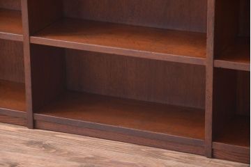 アンティーク家具　和製アンティーク　古いナラ材製のマス目本棚