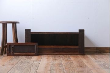 アンティーク家具　古民具・骨董　欅材の古い置き床(置床・ローボード)