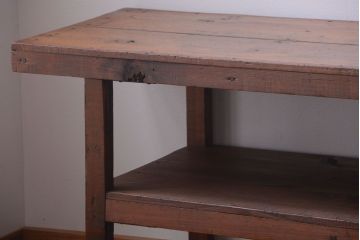 アンティーク家具　和製アンティーク　古い木製のシンプルな陳列棚(飾り棚)