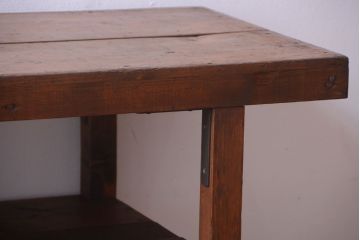 アンティーク家具　和製アンティーク　古い木製のシンプルな陳列棚(飾り棚)