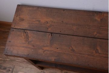 アンティーク家具　和製アンティーク　古い木製のシンプルな陳列棚(飾り棚)(2)