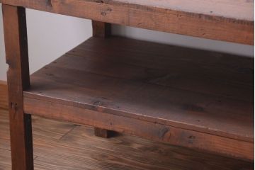 アンティーク家具　和製アンティーク　古い木製のシンプルな陳列棚(飾り棚)(2)