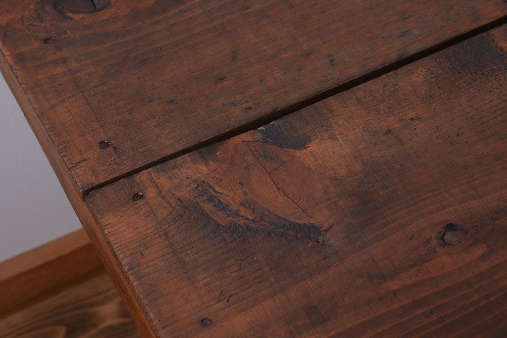 アンティーク家具　和製アンティーク　古い木製のシンプルな陳列棚(飾り棚)(3)