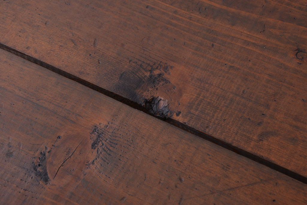 アンティーク家具　和製アンティーク　古い木製のシンプルな陳列棚(飾り棚)(3)