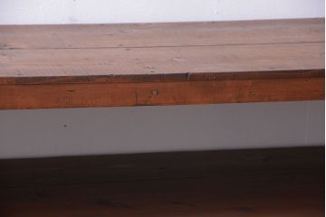 アンティーク家具　和製アンティーク　古い木製のシンプルな陳列棚(飾り棚)(3)