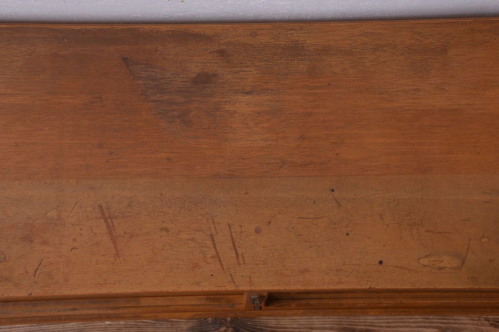 アンティーク家具　和製アンティーク　古い木製のガラス引き戸ローボード(テレビボード)