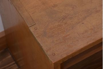 アンティーク家具　和製アンティーク　古い木製のガラス引き戸ローボード(テレビボード)