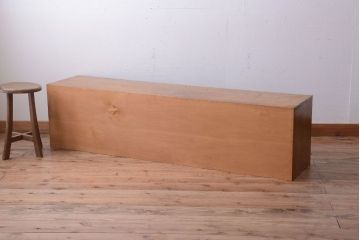 アンティーク家具　和製アンティーク　古い木製のガラス引き戸ローボード(テレビボード)