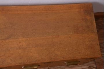 アンティーク家具　和製アンティーク　ネームプレート付き!珍しい7杯引き出しのローボード(テレビボード)