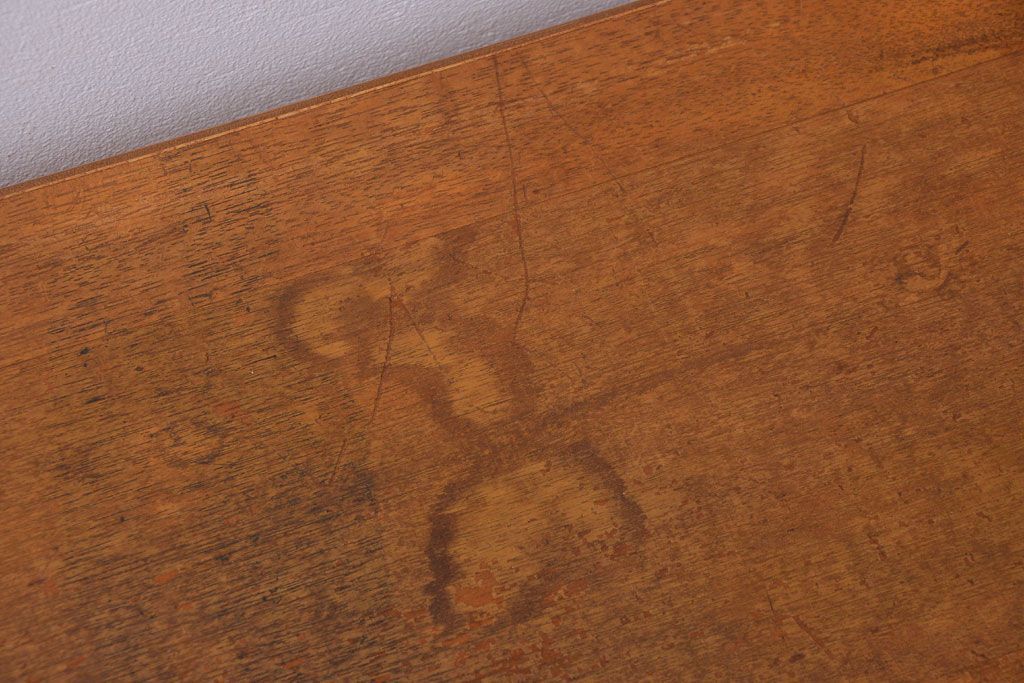 アンティーク家具　和製アンティーク　ネームプレート付き!珍しい7杯引き出しのローボード(テレビボード)