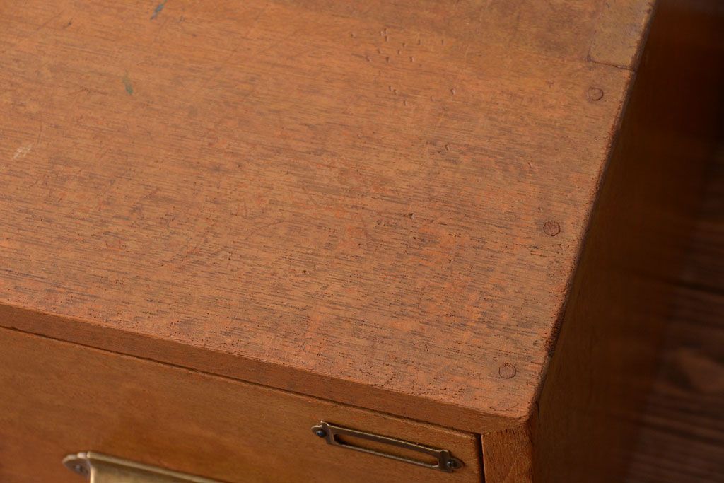 アンティーク家具　和製アンティーク　ネームプレート付き!珍しい7杯引き出しのローボード(テレビボード)