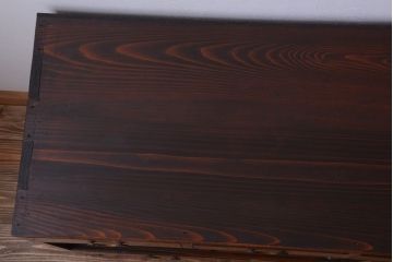 アンティーク家具　アンティーク 前面欅材!ダイヤガラス入り脚付き戸棚