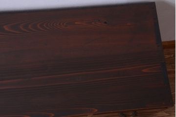 アンティーク家具　アンティーク 前面欅材!ダイヤガラス入り脚付き戸棚