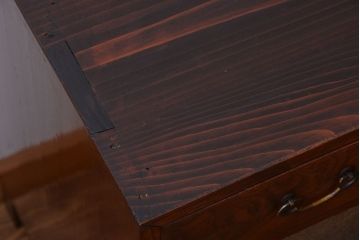 アンティーク家具　アンティーク 前面欅材!ダイヤガラス入り脚付き戸棚