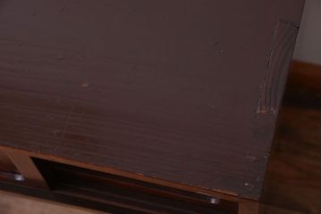 アンティーク家具　アンティーク 前面欅材!小ぶりなガラス引き戸の脚付き戸棚