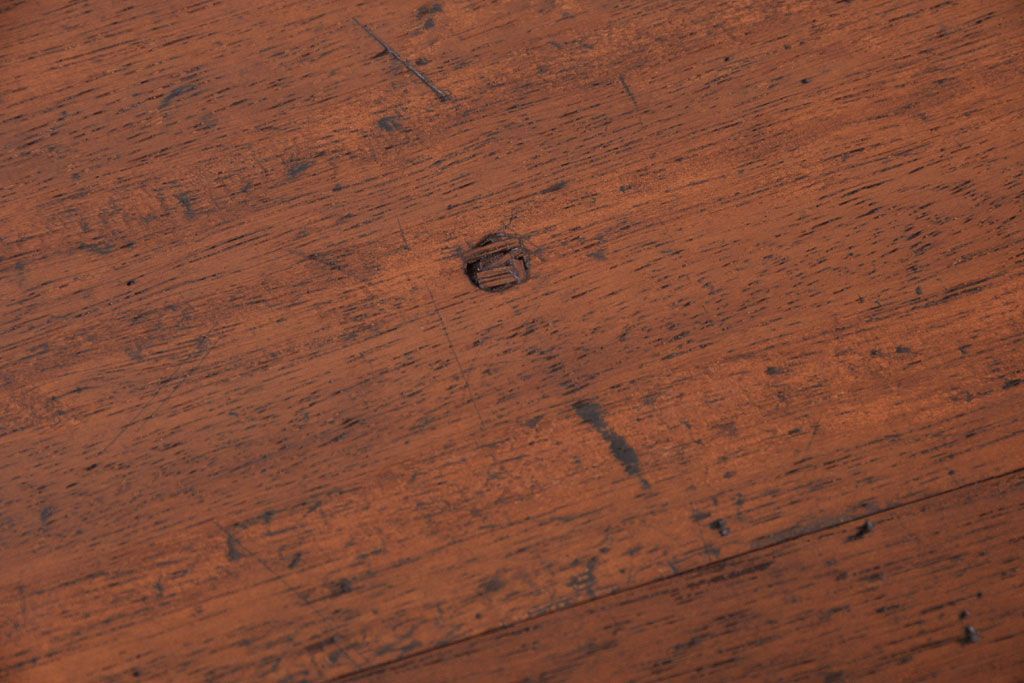 アンティーク家具　アンティーク 古い木製の可愛いサイドテーブル(平机)(3)