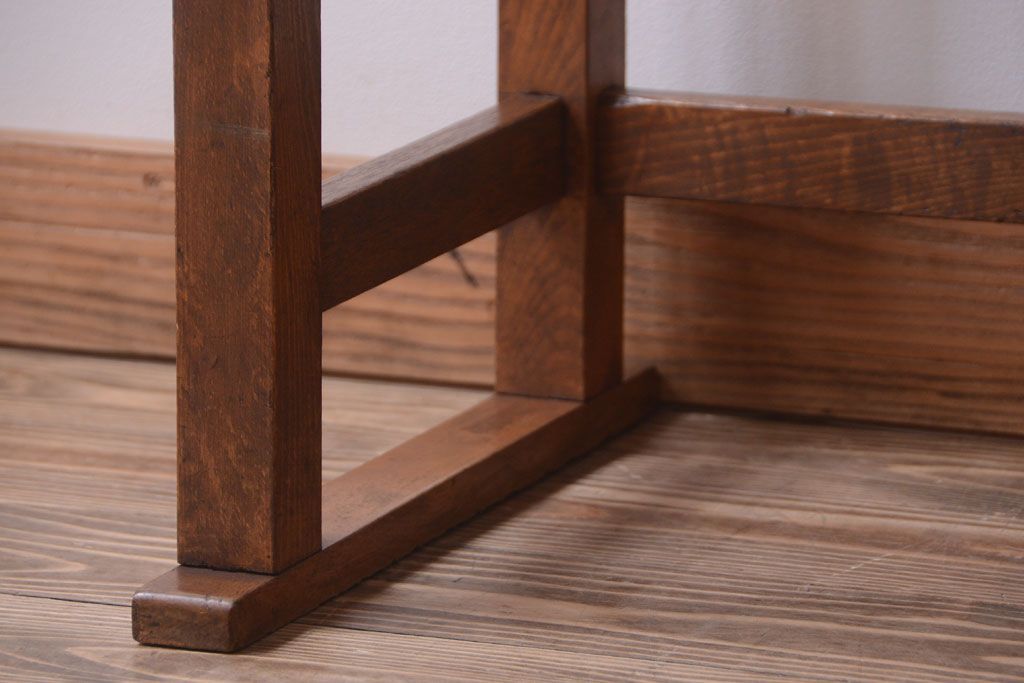 アンティーク家具　アンティーク 古い木製の可愛いサイドテーブル(平机)(3)