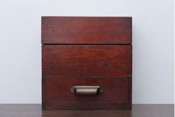 アンティーク雑貨　古民具・骨董　引き出し付き!煙草箱型小物入れ