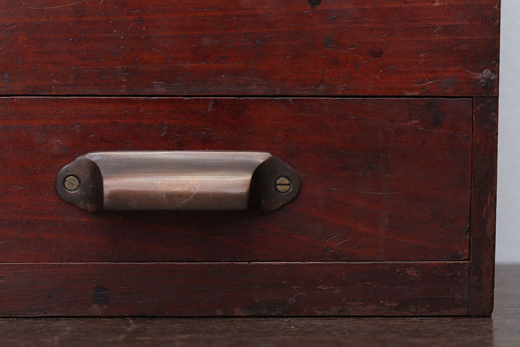 アンティーク雑貨　古民具・骨董　引き出し付き!煙草箱型小物入れ