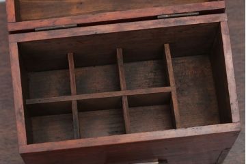 アンティーク雑貨　古民具・骨董　引き出し付き!煙草箱型小物入れ