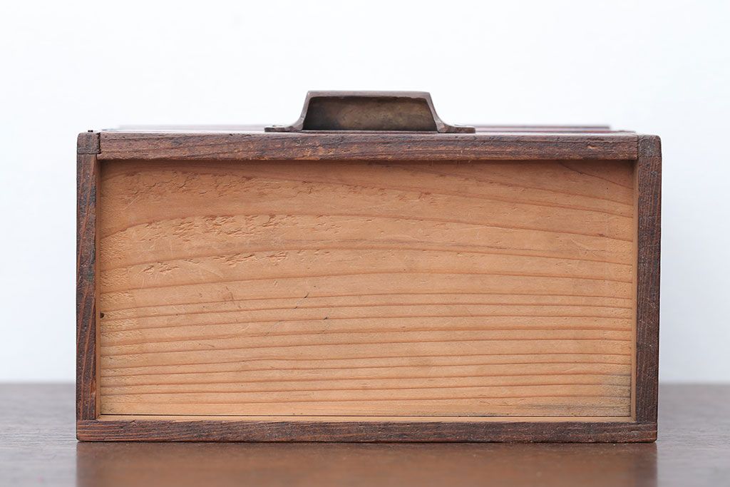 アンティーク雑貨　古民具・骨董　引き出し付き!煙草箱型小物入れ