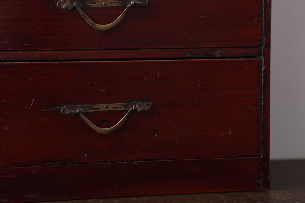 アンティーク家具　和製アンティーク　漆塗りの古い小引き出し