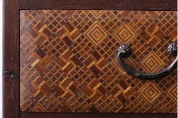 中古　箱根寄木細工が美しい小引き出し