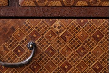 中古　箱根寄木細工が美しい小引き出し