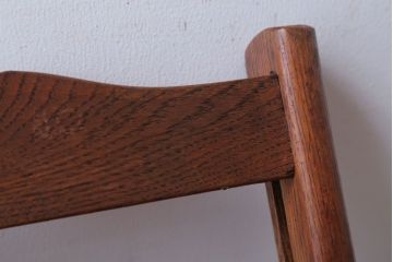 アンティーク家具　和製アンティーク　ナラ材の古いフォールディングチェア(折りたたみ椅子)