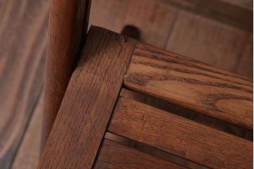 アンティーク家具　和製アンティーク　ナラ材の古いフォールディングチェア(折りたたみ椅子)