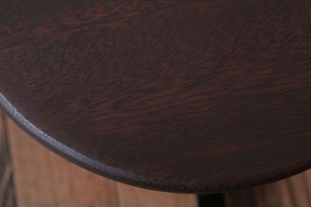 アンティーク家具　アンティーク　古い木製のおしゃれな回転スツール(2)