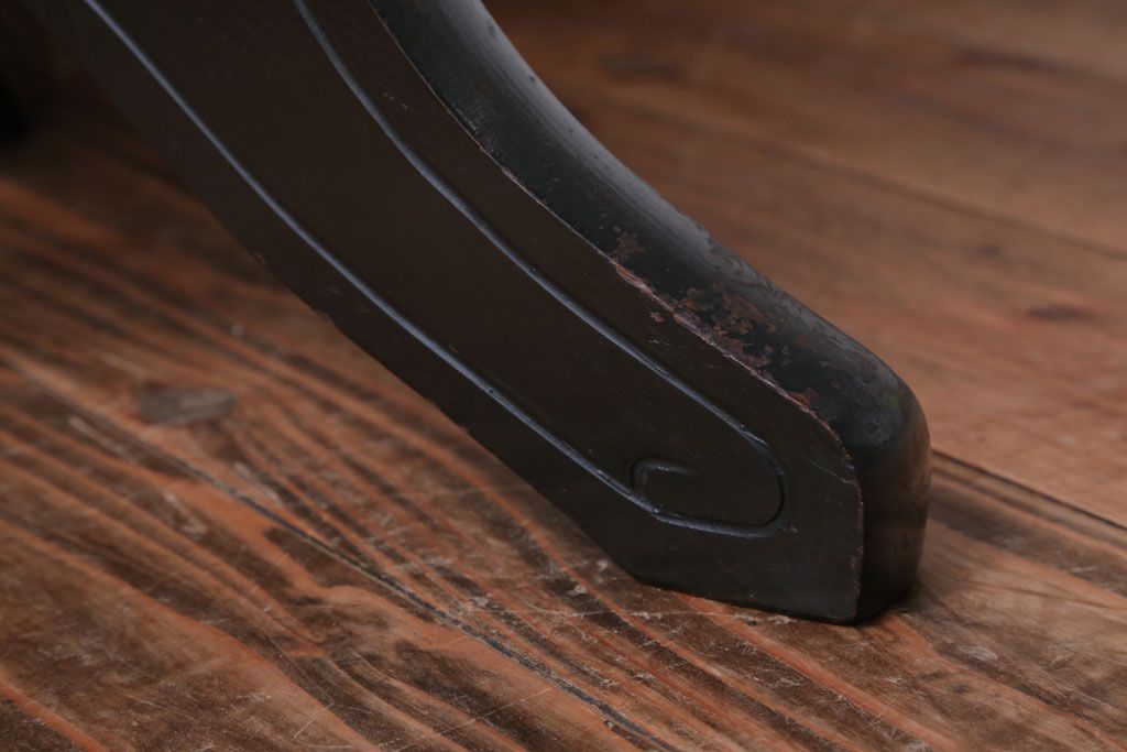 アンティーク家具　アンティーク　古い木製のおしゃれな回転スツール(2)