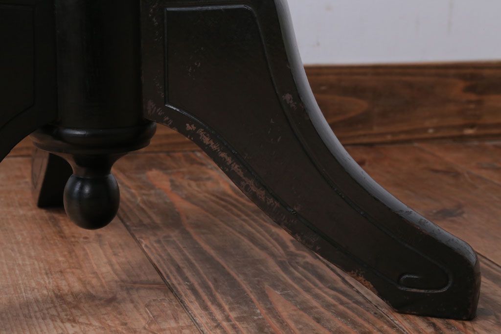 アンティーク家具　アンティーク　古い木製のおしゃれな回転スツール(2)