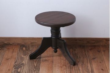 アンティーク家具　アンティーク　古い木製のおしゃれな回転スツール(2)