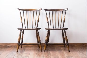 アンティーク家具　イギリスアンティーク　アーコール　スティックバックチェア2脚セット