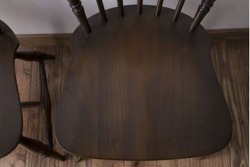 アンティーク家具　イギリスアンティーク　アーコール　スティックバックチェア2脚セット