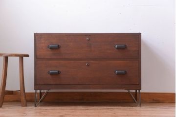 アンティーク家具　和製アンティーク　鉄脚付き!古い衣装箪笥ローボード(3)