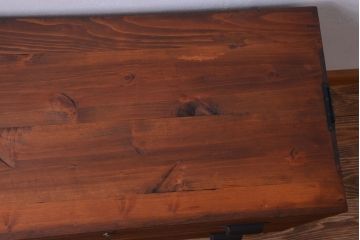 アンティーク家具　和製アンティーク　鉄脚付き!古い衣装箪笥ローボード(3)