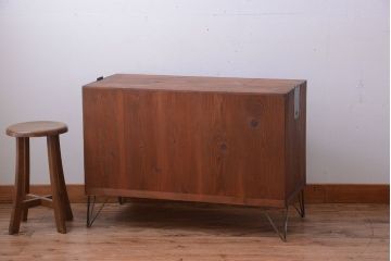 アンティーク家具　和製アンティーク　鉄脚付き!古い衣装箪笥ローボード(3)