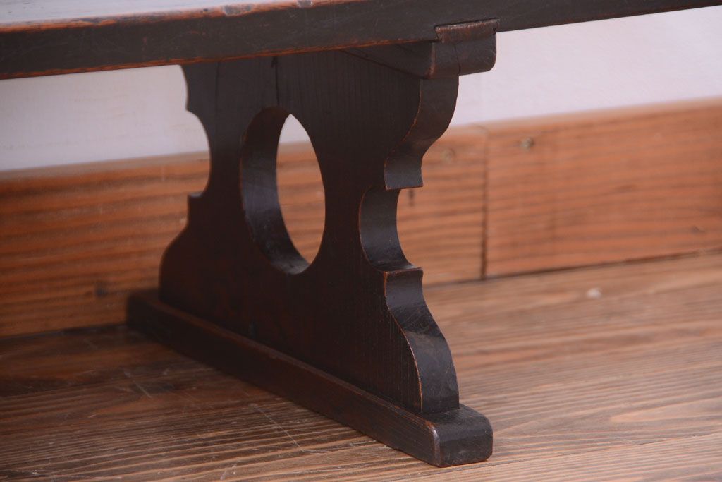 アンティーク家具　古民具・骨董　上品なデザインの古い欅製経机