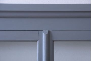 アンティーク家具　アンティークペイント　見せる収納におすすめの5面ガラスケース