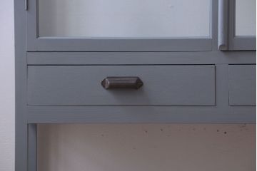 アンティーク家具　アンティークペイント　見せる収納におすすめの5面ガラスケース