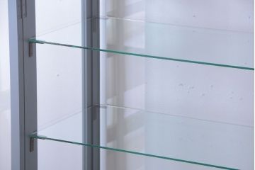 アンティーク家具　アンティークペイント　見せる収納におすすめの5面ガラスケース