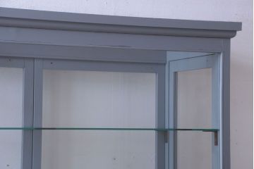 アンティーク家具　アンティークペイント　見せる収納におすすめの5面ガラスケース