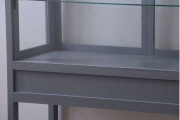 アンティーク家具　アンティークペイント　見せる収納におすすめの5面ガラスケース