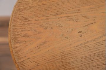 アンティーク雑貨　ビンテージ　ブルーグレーペイント鉄脚のかわいい丸スツール(椅子、チェア)(2)