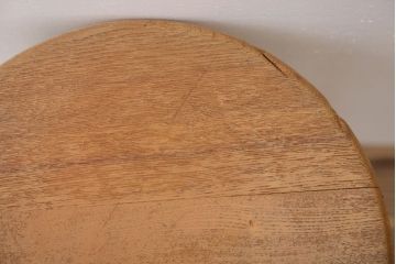 ヴィンテージ家具　ビンテージ　アイスグリーンペイント鉄脚のかわいい丸スツール(2)