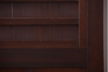 アンティーク家具　古民具・骨董　一本物　14杯引き出し付き!横桟引き戸の収納棚(水屋箪笥)