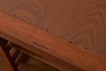 レトロ家具　昭和レトロ　引き出し付き!古い木のアンティーク横型飾り棚(本棚)