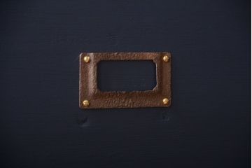 アンティーク家具　アンティーク　ネイビーペイントがシックな縦型4杯引き出し(書類ケース)